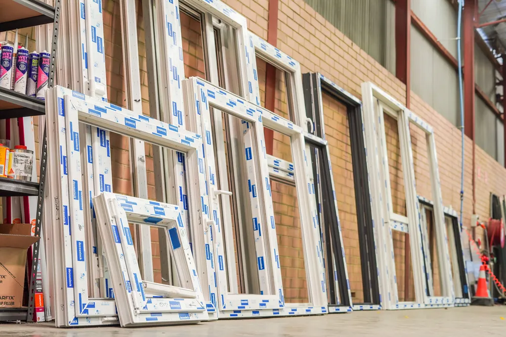 Finished uPVC window frames in the GaBe Kewdale factory
