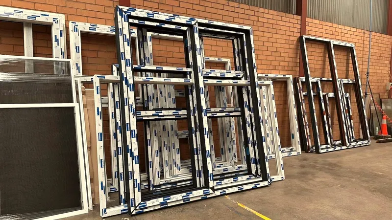 Completed uPVC window and door frames ready to leave the GaBe Kewdale factory