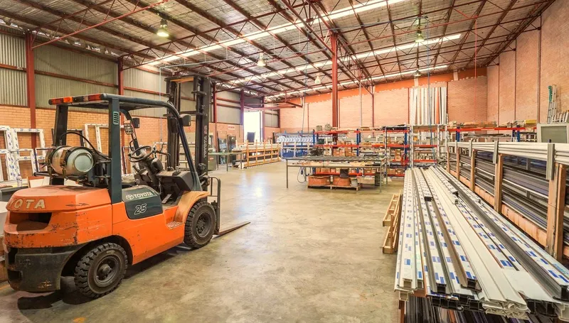 The main floor of the GaBe Kewdale factory, looking down the length of the workshop