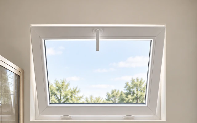 Minimalist white tilt-only bathroom window with clean contemporary styling